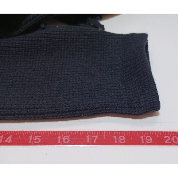 VTG 95 Side Effects Wool Angora Long Cardigan Womens M Black Fringe Hem Witchy - Picture 7 of 7